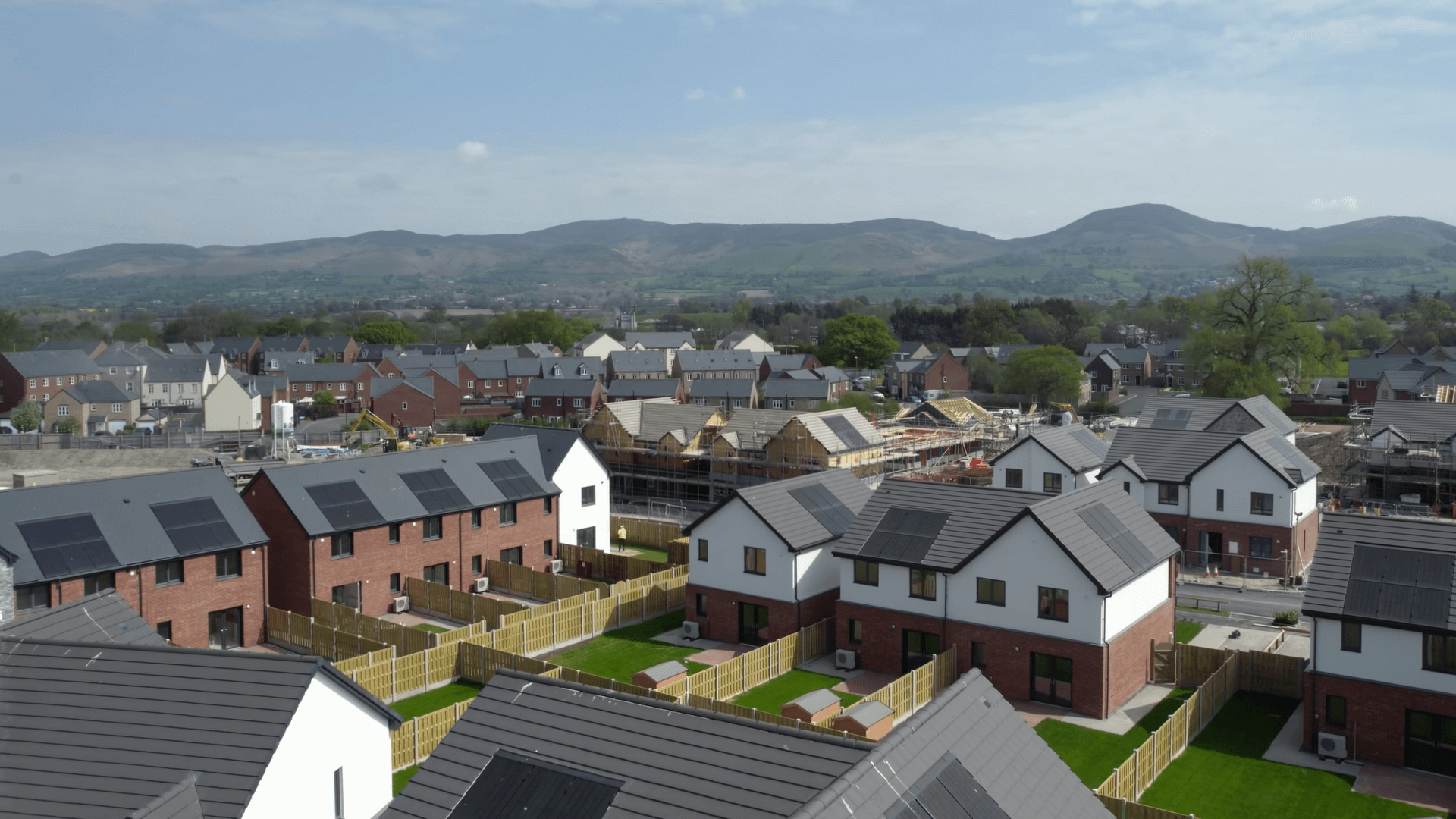 development drone shot of Glasdir Ruthin