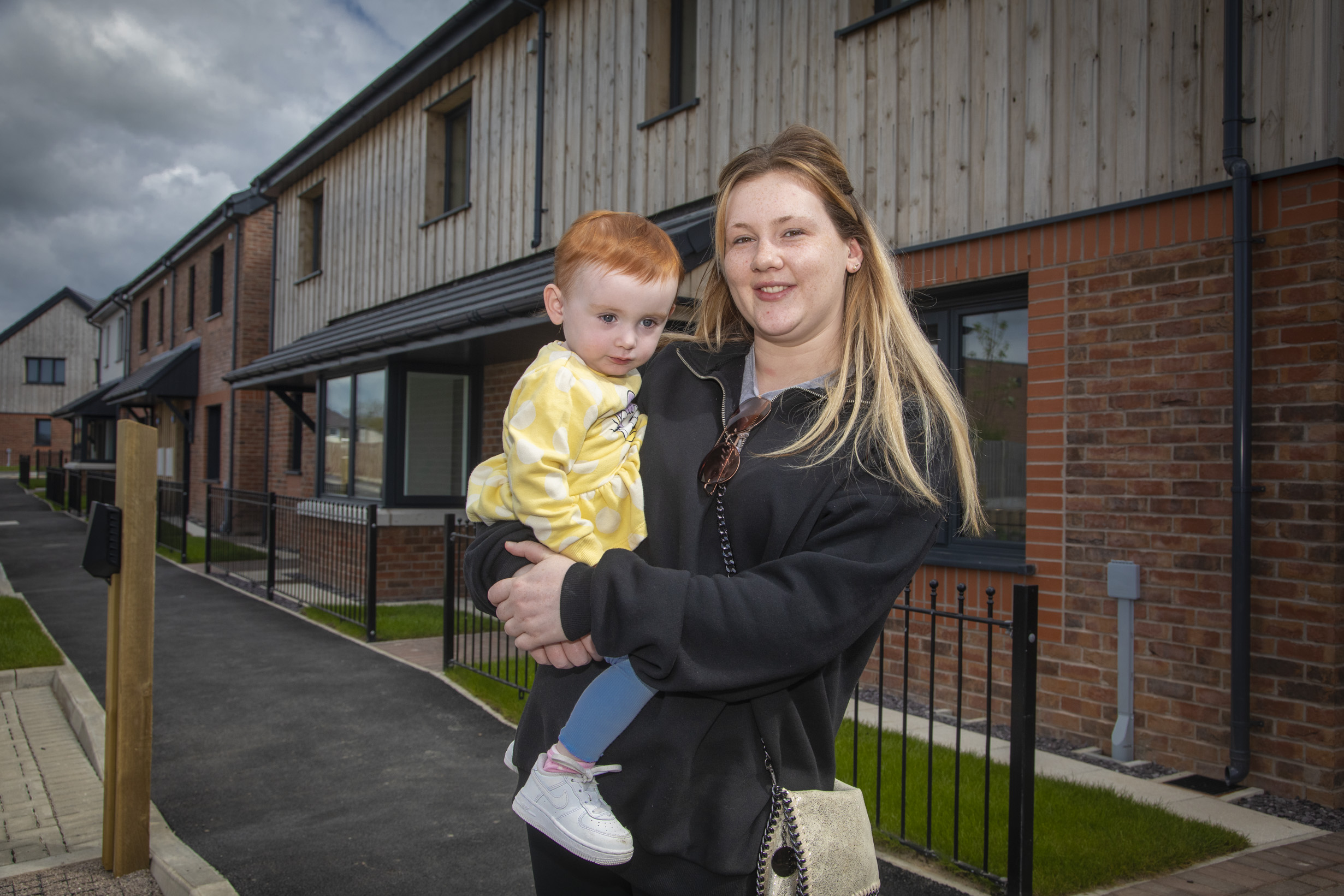 Hen Ysgol y Bont resident with young child