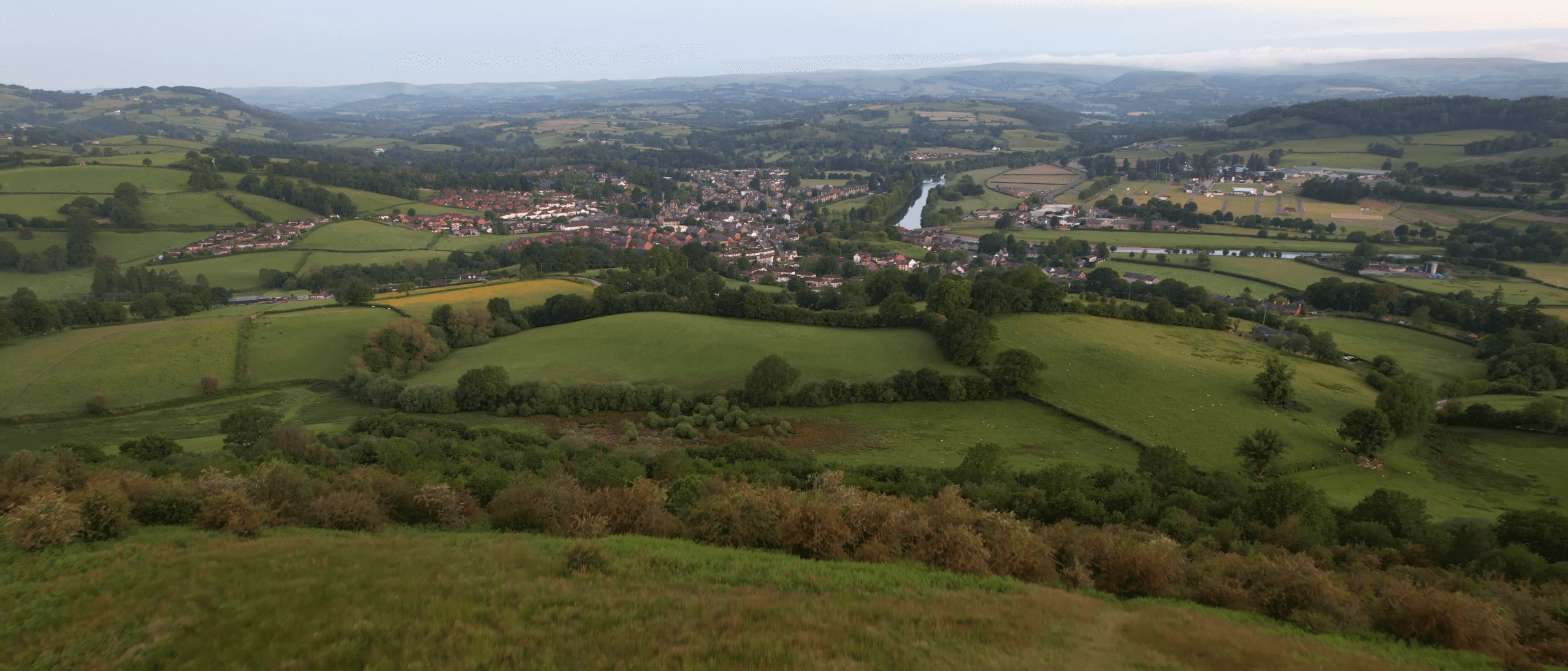 Powys drone shot across the county